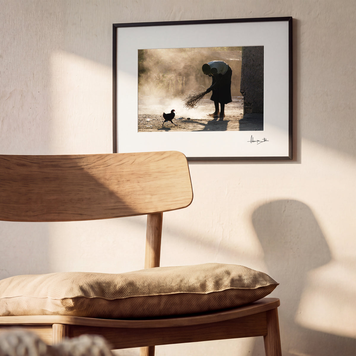 Village Woman Sweeping Photography Print | Namibia, Africa