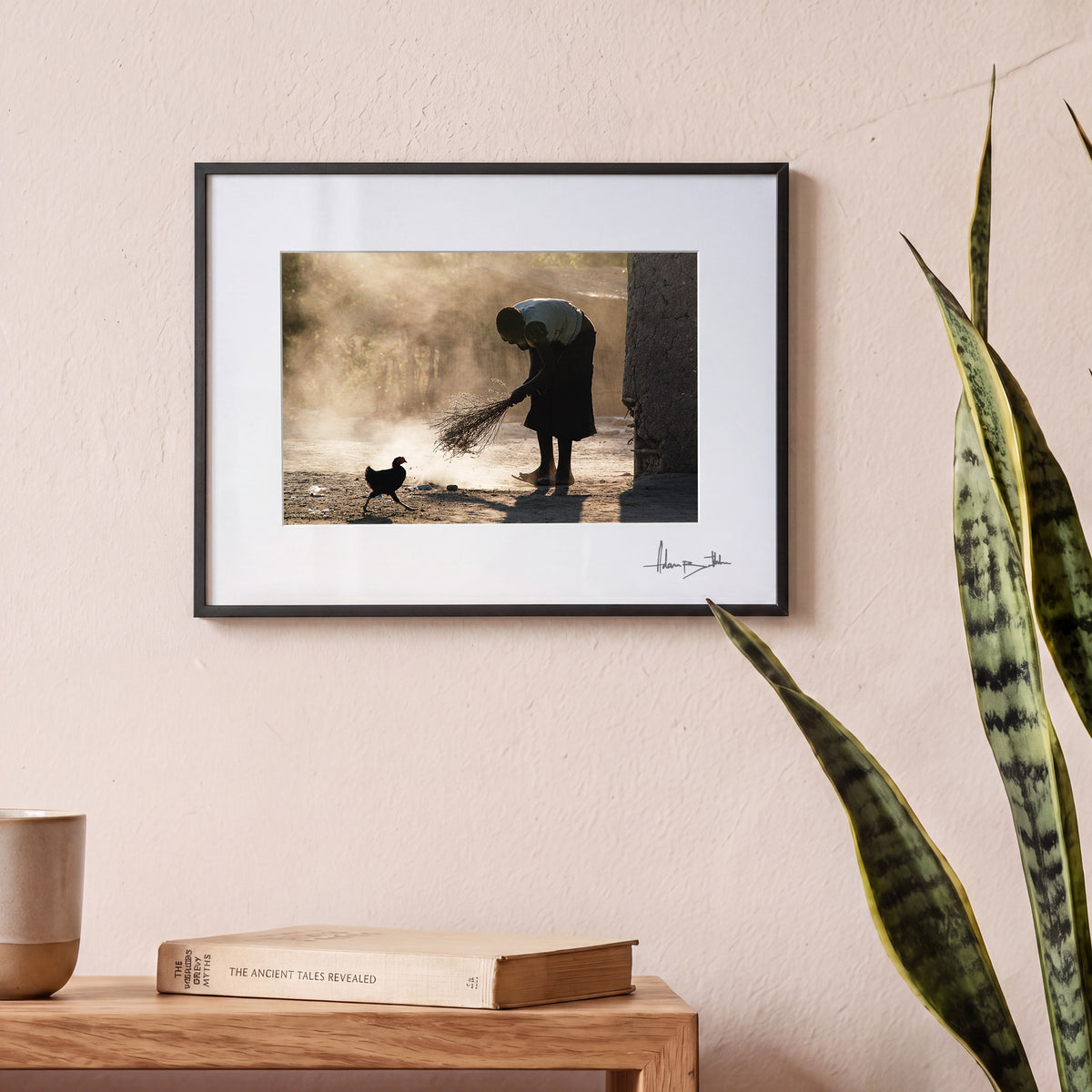 Village Woman Sweeping Photography Print | Namibia, Africa