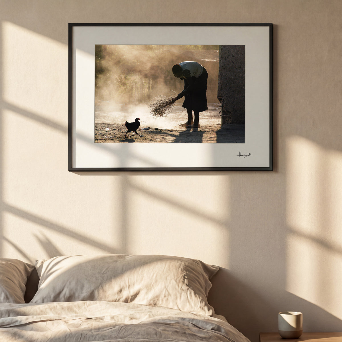 Village Woman Sweeping Photography Print | Namibia, Africa