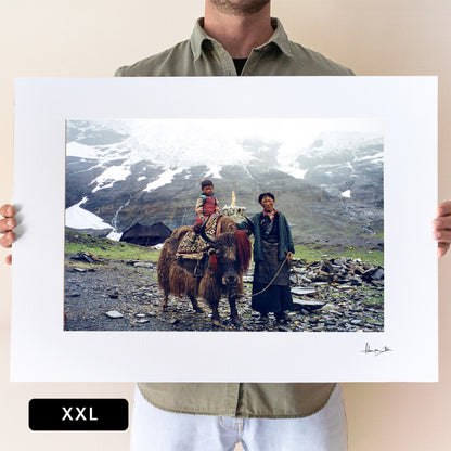 Nomadic Family with Yak Print | Tibet