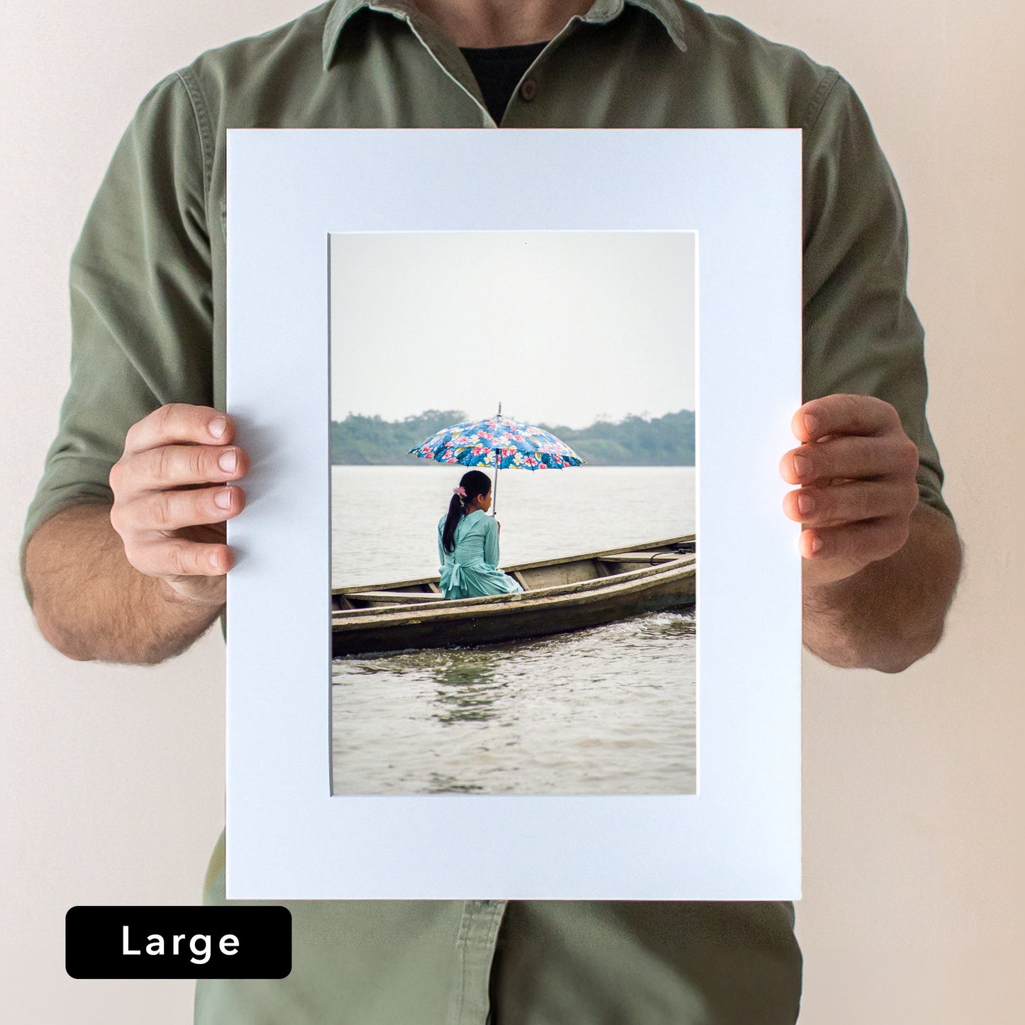 Girl with Parasol in Boat Print | Brazil