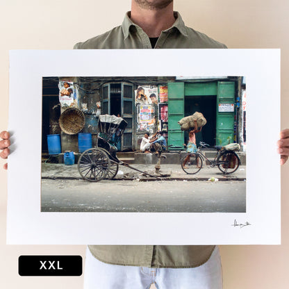 Kolkata Street Barber Print | India