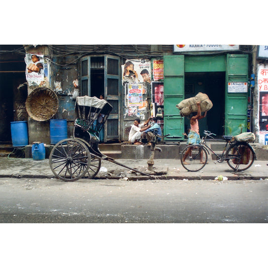 Kolkata Street Barber Print | India